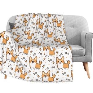 FeHuew Adorable Cute Corgi Seamless Soft Throw Blanket 40x50 inch